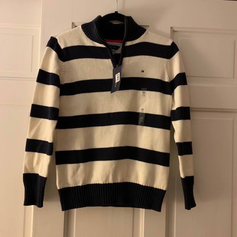 Navy Striped Tommy Hilfiger Quarter Zip NWT
